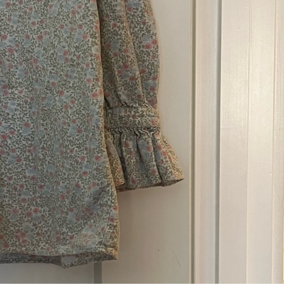 Vintage 100% cotton flannel cozy floral ruffled pyjama set - Picture 4 of 13